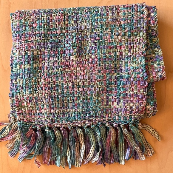 Colorful Woven Fringe Scarf - Picture 1 of 7